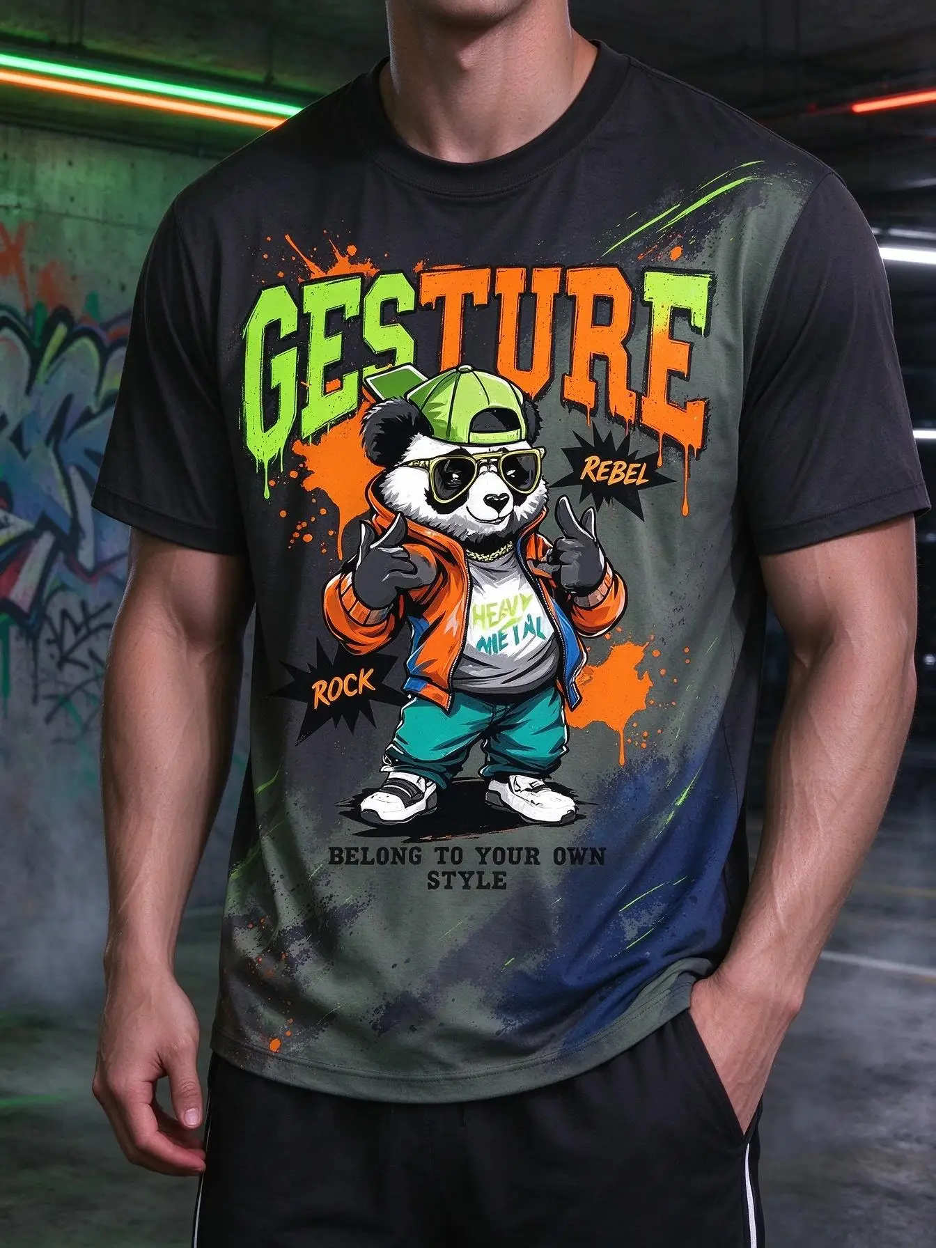 Men T-shirt Dirt & Neon Rally Rabbit ATV Off-road Print Short Sleeve Tee Summer Casual O Neck Tops
