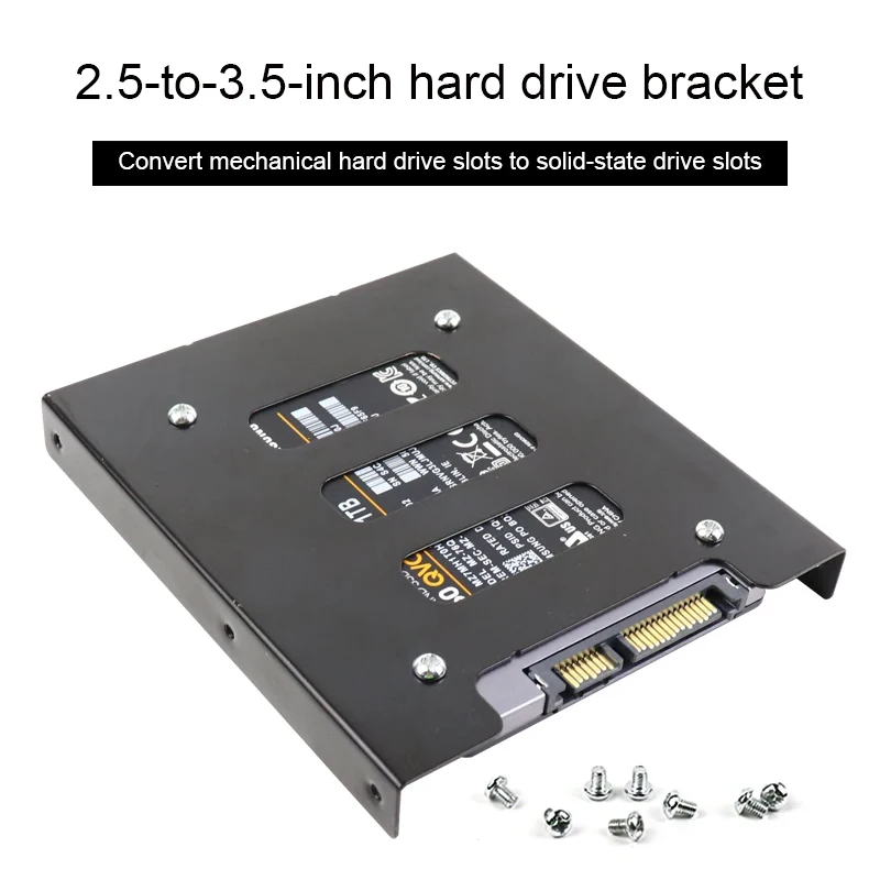 Desktop Chassis Hard Drive Holder 2.5-inch to 3.5-inch SSD Mechanical Drive Fixed Metal Bracket for Storage Expansion