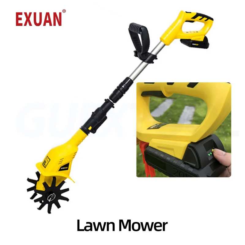 

20V Handheld Rotary Tiller Garden Rotary Mini Scarifier Cordless Micro Tiller Electric Portable Agricultural Lawn Mower Tiller