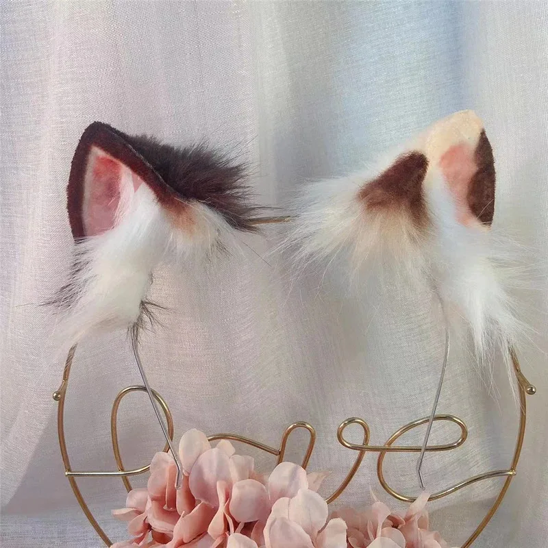 جديد اليدوية العمل ثلاثة Felinae آذان القط Hairhoop الذيل قلادة أقراط تأثيري هريرة لوليتا اكسسوارات الشعر هوب أغطية الرأس