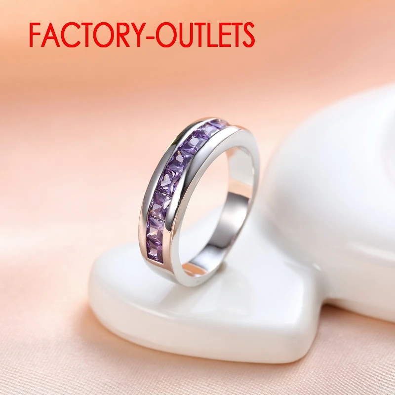 Genuine 925 Sterling Silver Engagement Ring Fashion Jewelry Trendy Style Cubic Zirconia Pave Setting Women Girls Wholesale