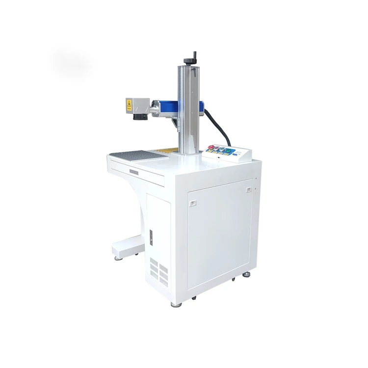 JM Cabinet Type Fiber Laser Marking Machine Raycus Max 20W/30W/50W Metal Engraving Cutting Machine With Desk Laser Pointer