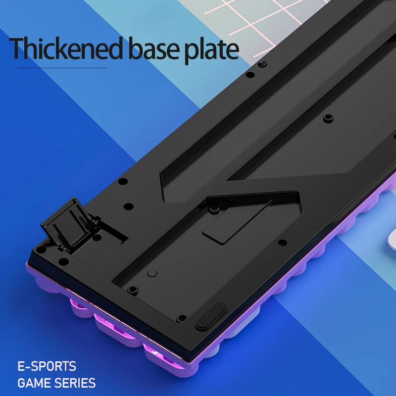 لوحة مفاتيح سلكية للألعاب USB مع إضاءة خلفية، لوحة مفاتيح ألعاب 104 مفاتيح للكمبيوتر/الكمبيوتر المحمول/الكمبيوتر الشخصي، تصميم مريح، ملحقات ألعاب المكتب