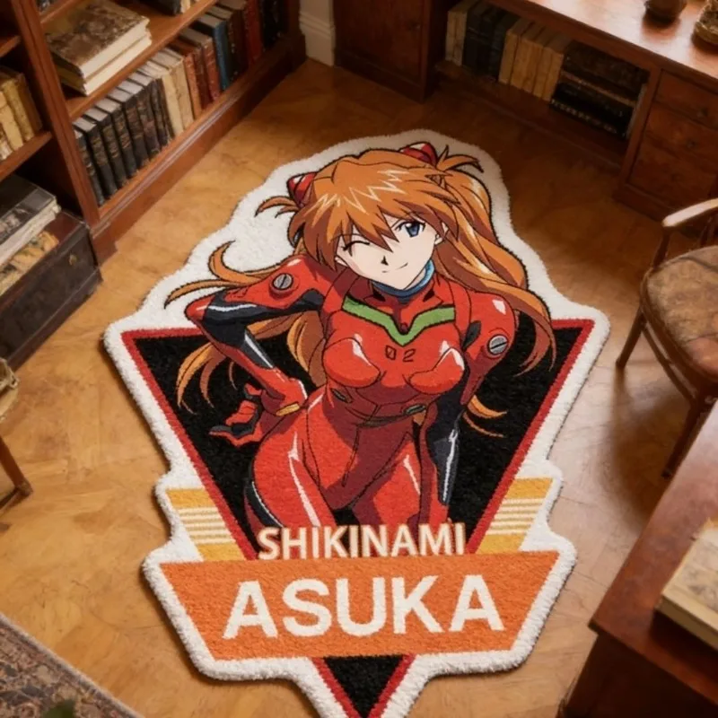 

Коврик с изображением Асуки Аянами и Рей из аниме «Евангелион», неопреновый, для спальни, прикроватный, нескользящий, толстый, пушистый дизайн