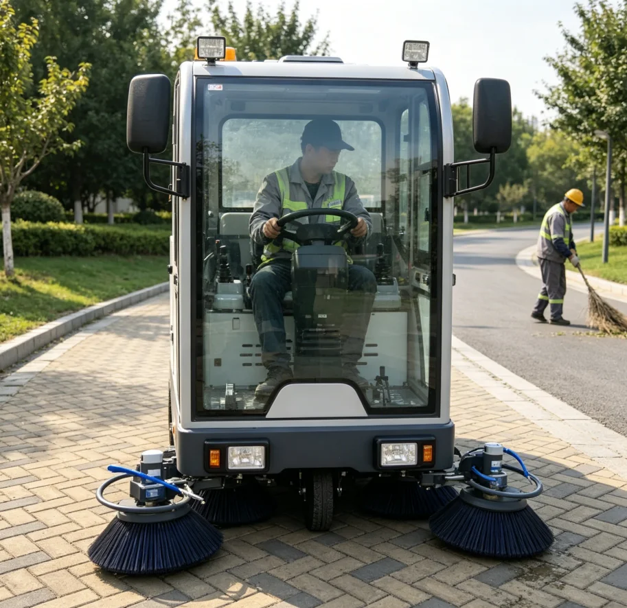 Customized Ride-on Industrial Sweeper Electric Sweeper Enclosed Sweeper Commercial Factory Workshop Road Sanitation
