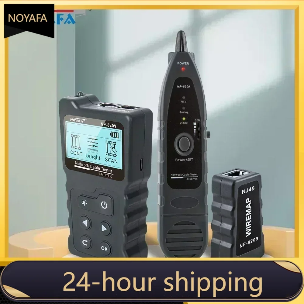 Noyafa NF-8209 Internet-Kabeltester, LCD-Display, Messung der Länge, Kabel, RJ45-Kabel-Tracker, UTP-Multifunktionstester, Netzwerk-Tool