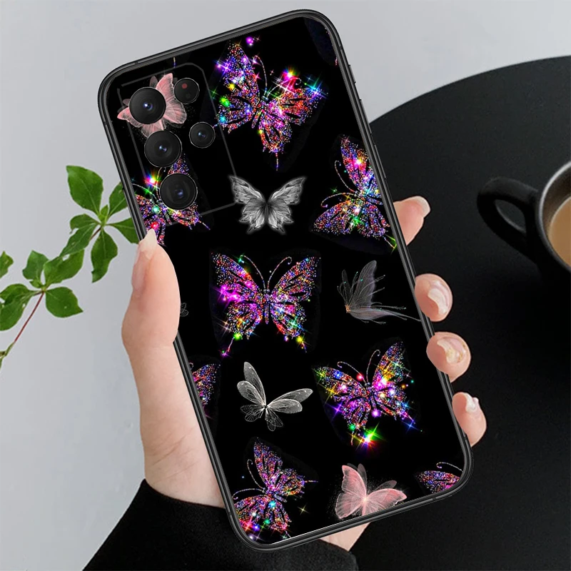 

Purple Pink Butterfly Phone Case For Samsung A55 A16 A56 A36 A35 A15 A53 A54 A33 A34 A25 A05S A52 A52S A14 A24 A26 A71