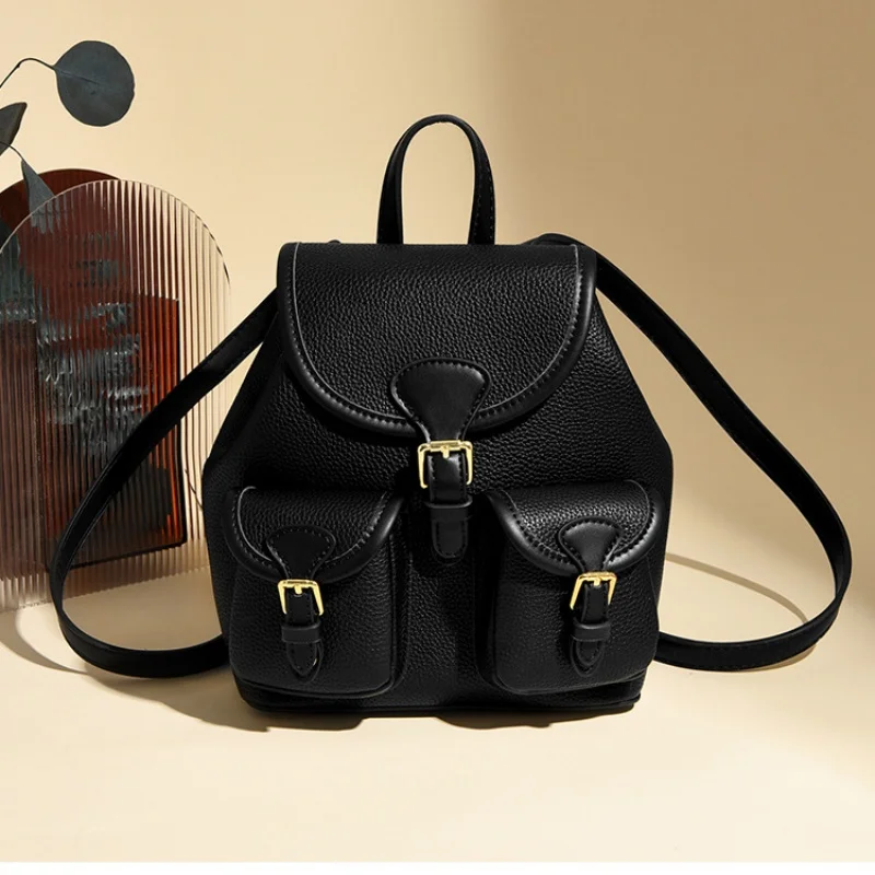 Women Backpack Soft Pu Leather  Casual Multifunctional College Bag Capacity Shoulder Bag Trave Handle Bag