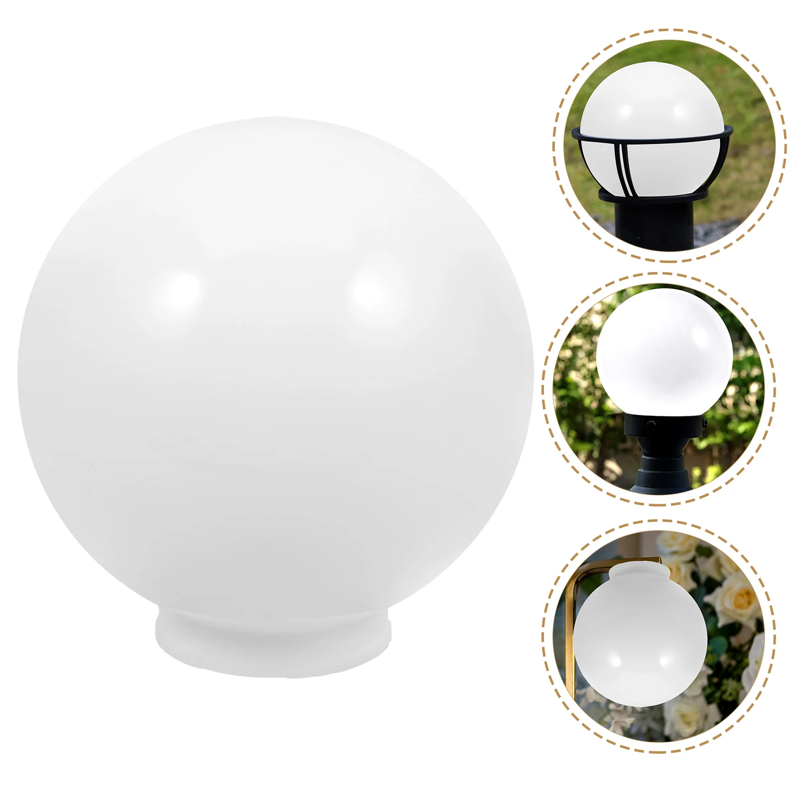 Acrylic Shaped Lamp Shade White Outdoor Round Light Globe Cover Simple Wall Mountable Weatherproof Decorative Lampshades