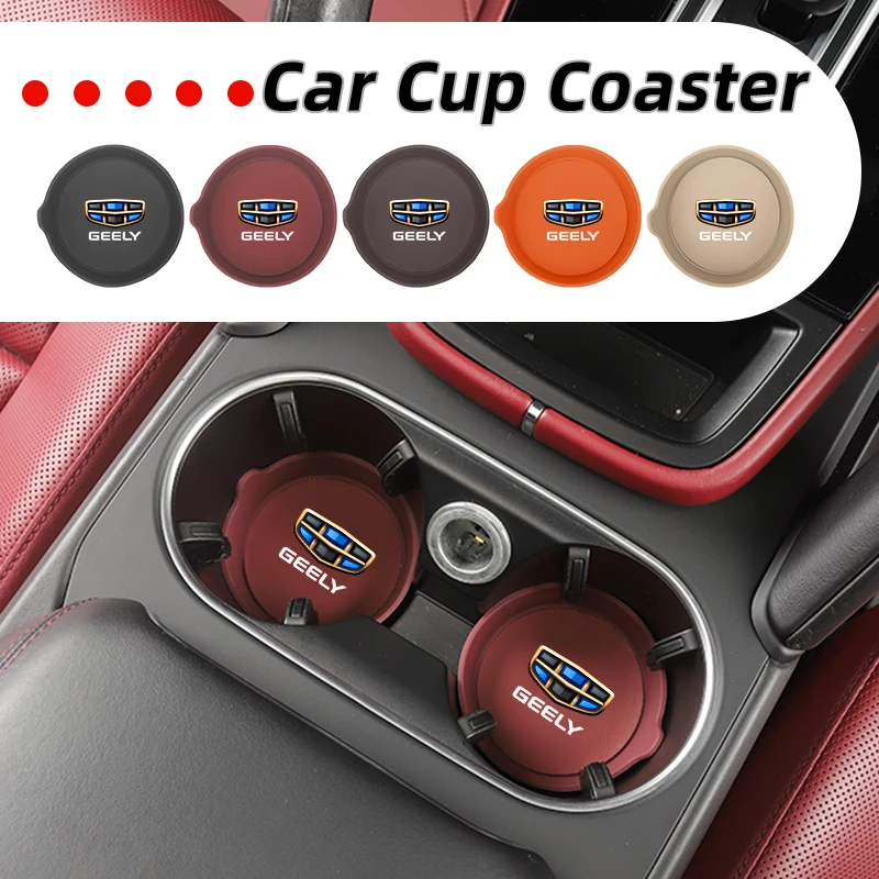 Car Coaster Mug Drinking Pad Cup Non-Slip Mat Accessories Pads For Geely Emgrand X7 EC7 EX5 EX2 Coolray Monjaro 2024 2025