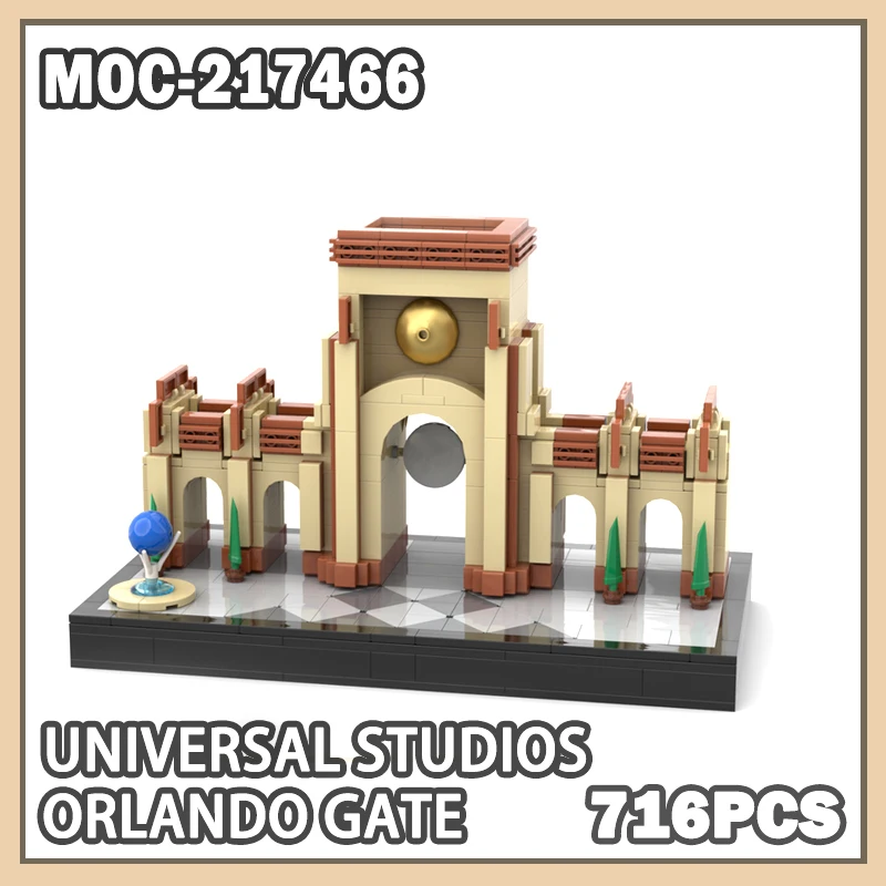 

MOC-217466 NEW DIY Universal Studios Orlando Gate Building Block Assembly Construction Toys Set Creative Gifts Collectibles 716P