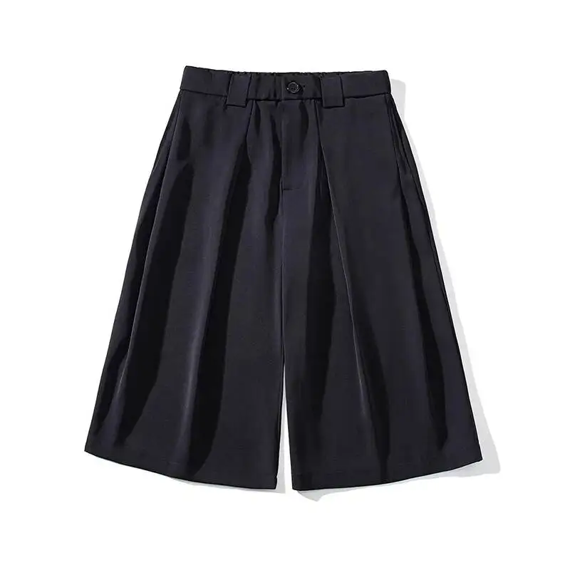 LUZHEN 2026 Summer New Pleated Design Solid Color Loose Straight Cropped Trousers Men's Trendy Korean Casual Male Shorts JY7868