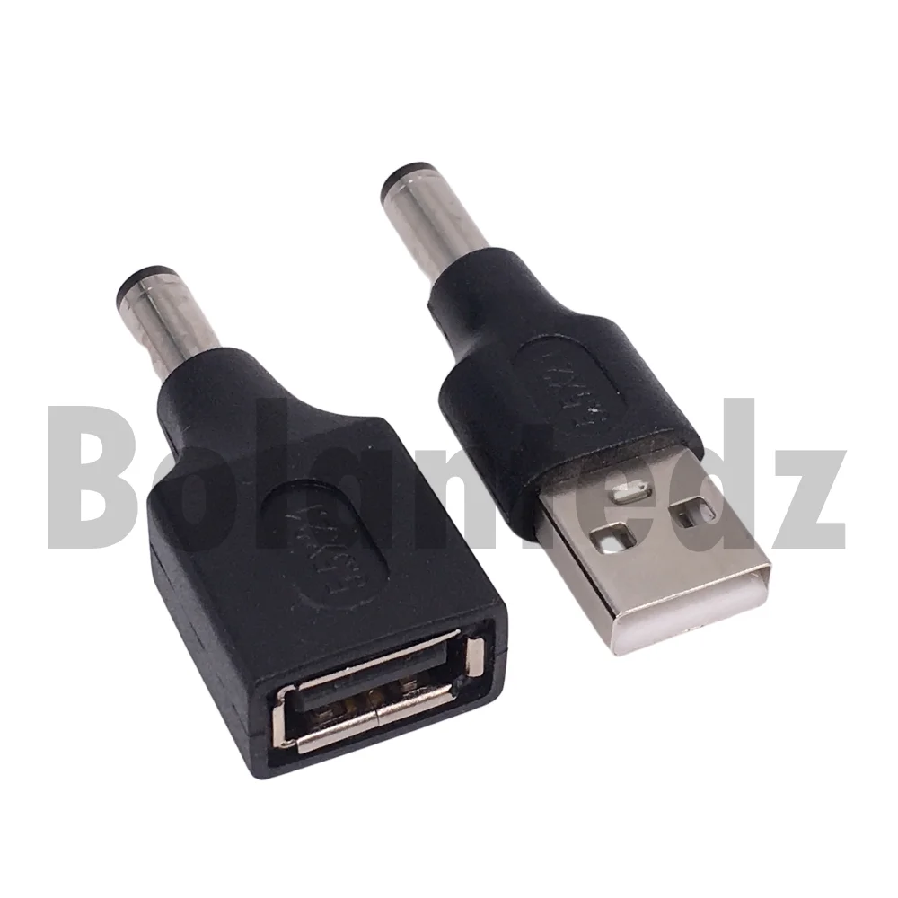 BolantedzUSB A To 5.5*2.1mm DC Jack Adapter Connector for Router Mini Fan Speaker DC 5.5x2.1mm Male to USB Power Plug Converter