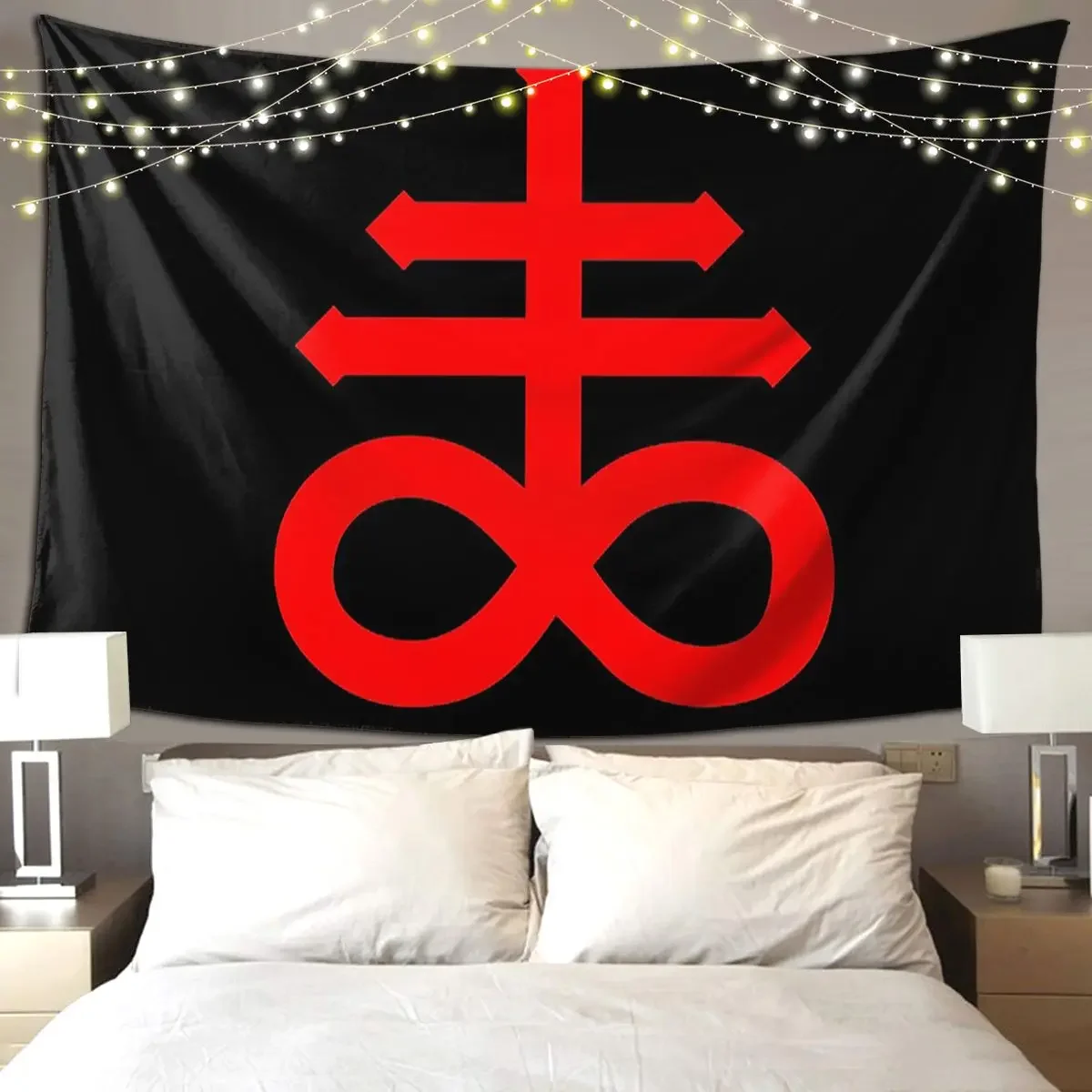 

Satanic Cross Leviathan's Cross Tapestry Hippie Wall Hanging Aesthetic Home Decoration Tapestries for Bedroom Dorm Room