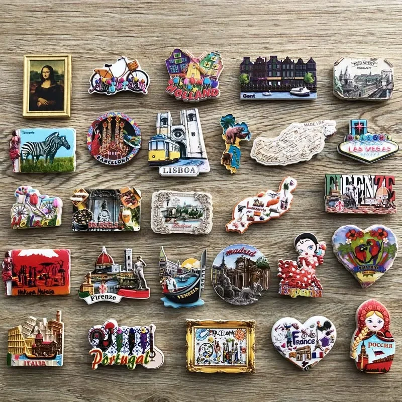 Portugal Hungary Spain Lanzarote Holland Italia Belgium Tanzania France City Fridge Magnets Home Decor Tourist Souvenir Gifts