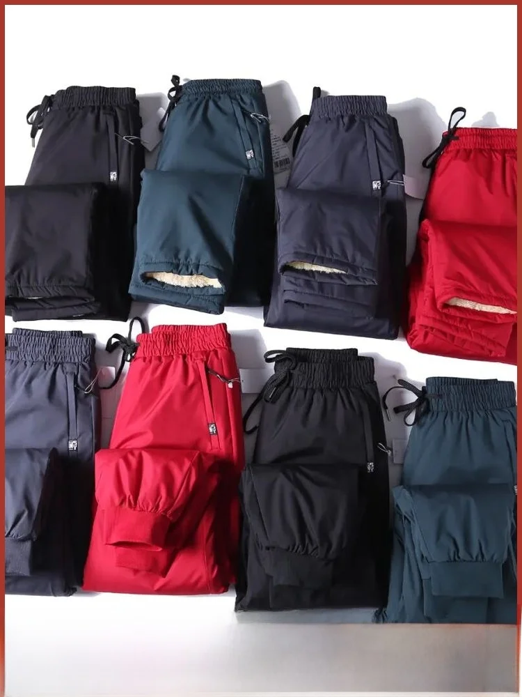 

Thiened Fce Lined Autumn Winter Warm Casual Long Pants Tee Layers Thi Cotton Pants Youth Faion Loose Fit Polyester