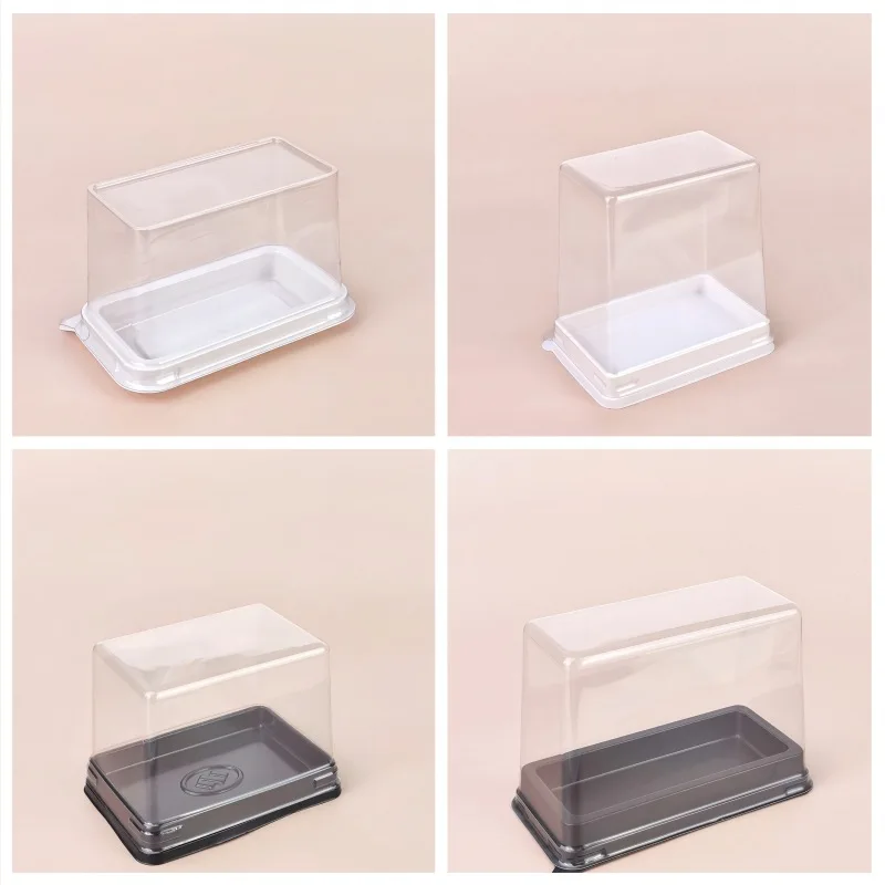 

Mousse Pastry Disposable Packaging Box Transparent Plastic Thickened Raised Case Small Pastry French Cut Baked Bread Boxes