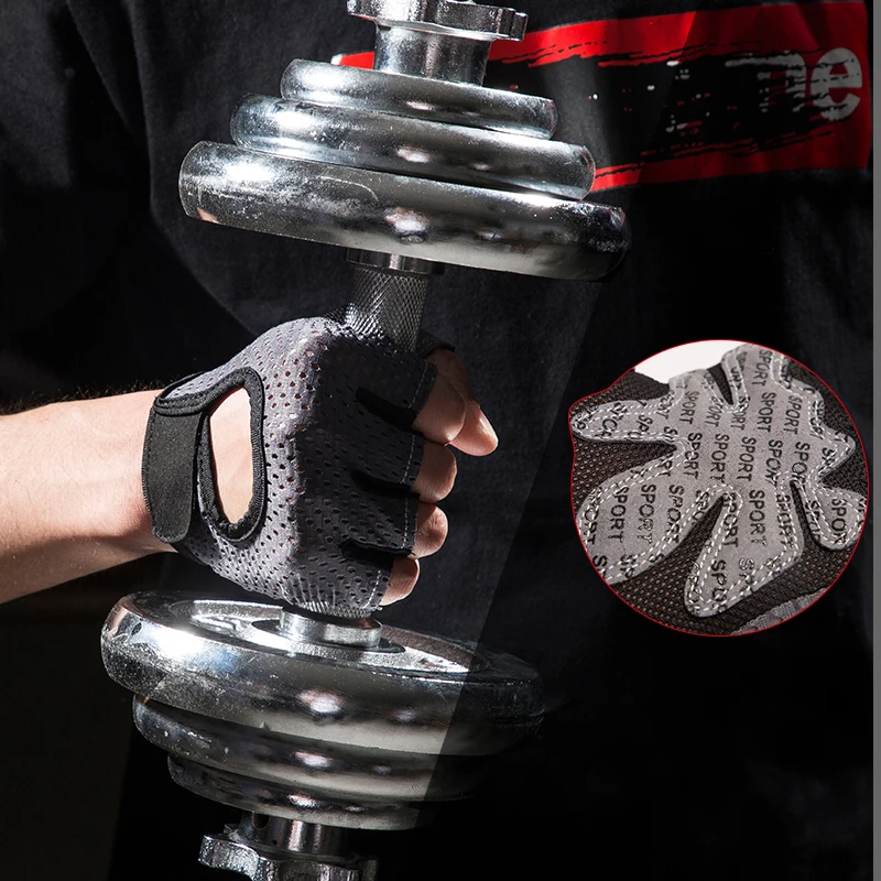 قفازات الصيف اللياقة البدنية تنفس حماية الشمس الدراجات نصف اصبع قفازات رياضة عدم الانزلاق الرجال النساء المشي لمسافات طويلة قفازات رفع الأثقال #3