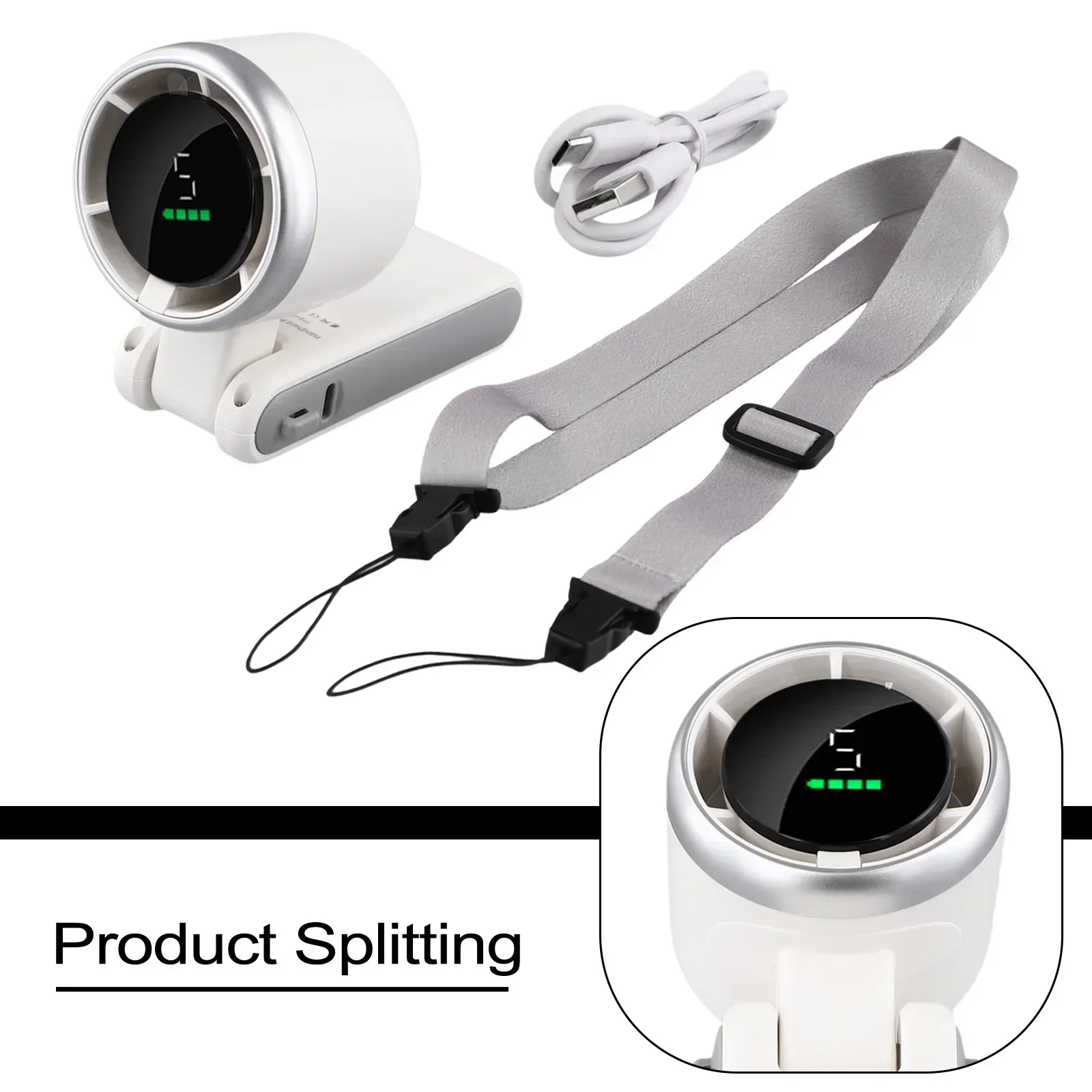 3600mAh Fan Handheld Personal Fan For Hot Weather Long Lasting Battery Quiet Operation Versatile Design Continuous Cool Air