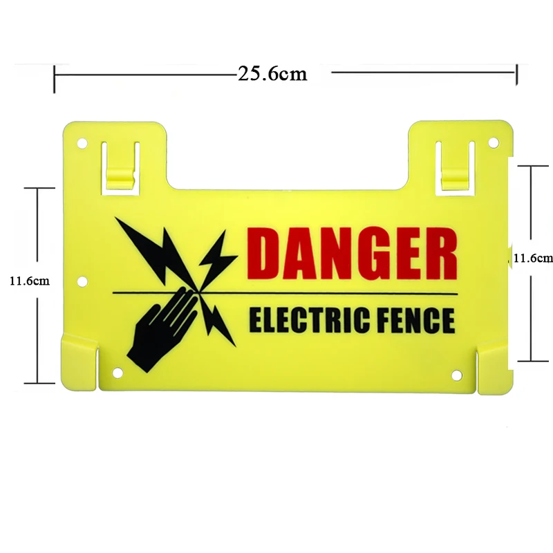 Double Sided Plastic Yellow Electric Fence Warning Signs For Farm House Pig Animals Poly Wire tape Big Size Danger Warning Signs