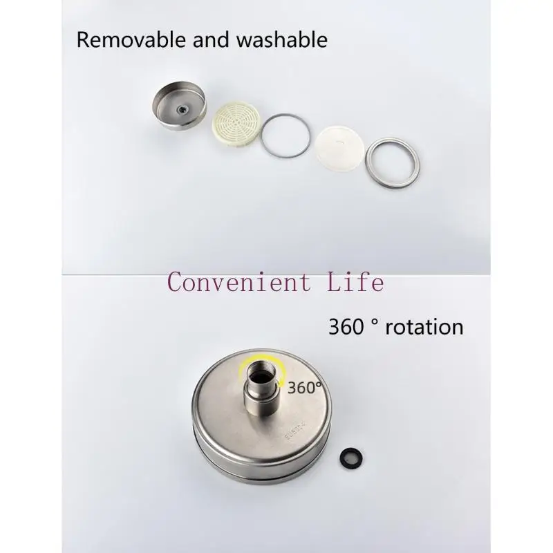 L1EE Hochdruck-Duschkopf, 360° verstellbar, Edelstahl-Duschkopf, abnehmbar