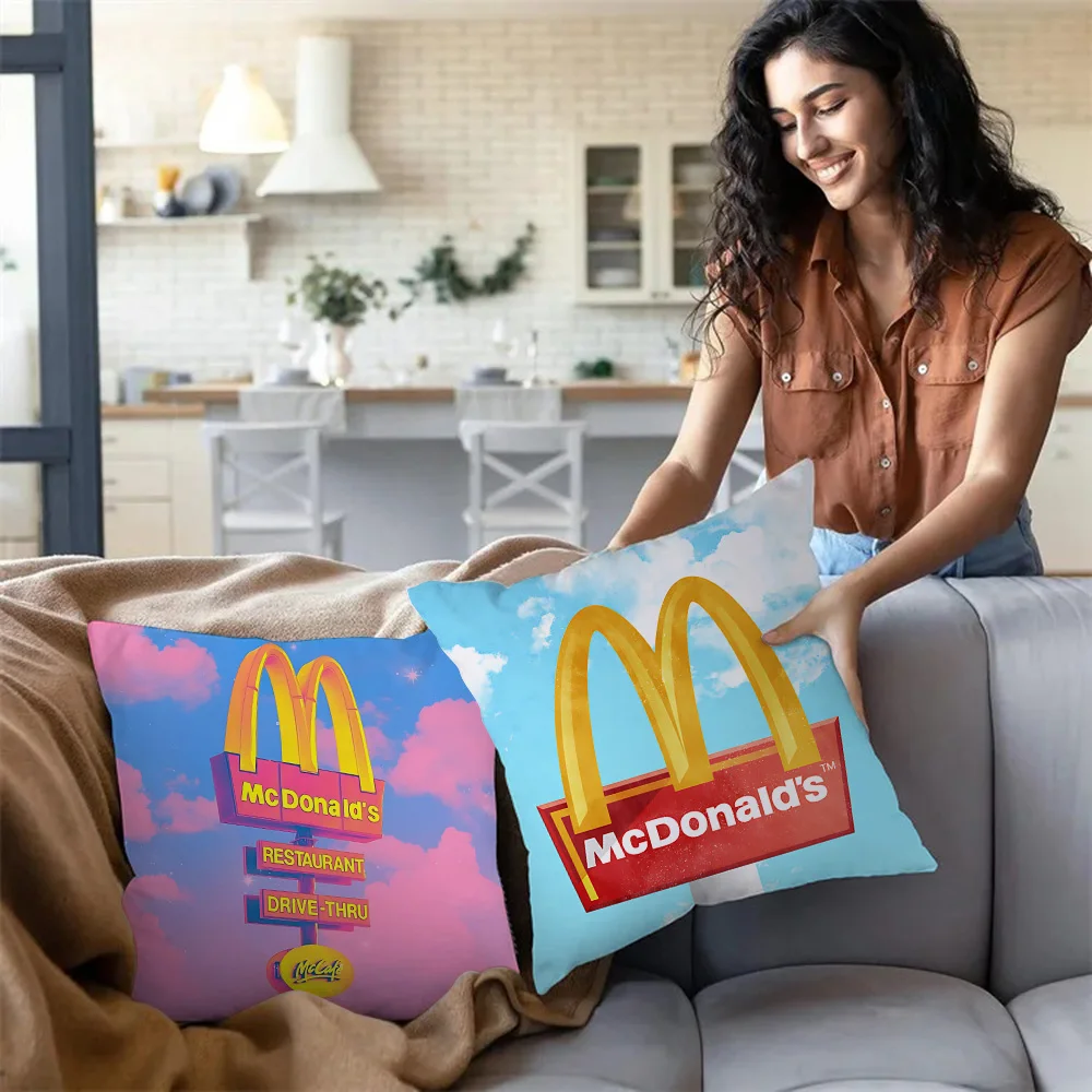 Mcdonalds Fries Pillow Covers Cartoon Sofa Decorative Home Double-sided Printing Short Plush Cute Cushion Cover