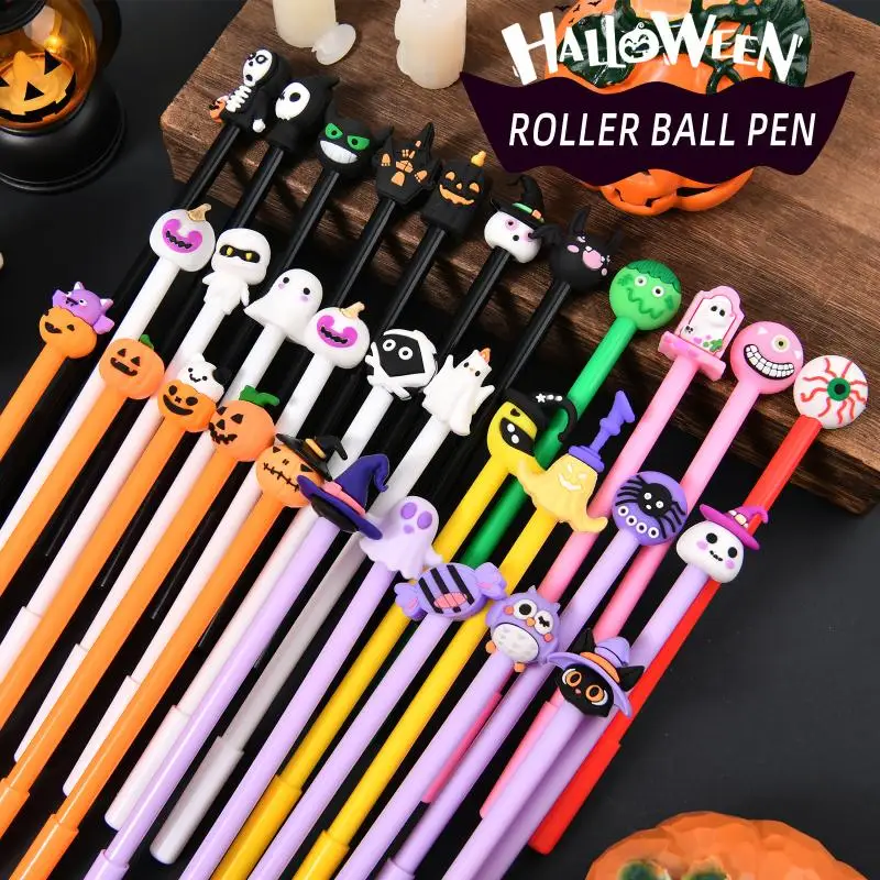 

5/10/15/20 Pcs Cartoon Halloween Themed Neutral Pen Cute Pumpkin Bat Ghost Shape Gel Pen Student Stationery School Supplies Gift
