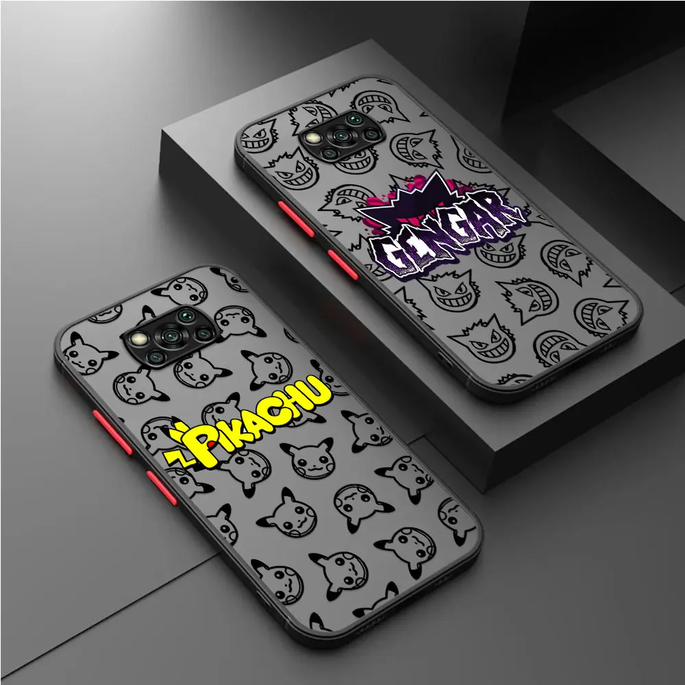 Pokemon Pikachu Gengar Case For Xiaoimi Poco X3 NFC 11T Pro 11 Lite X5 X4 12 13 9T 12X F3 M5 C40 C50 C51 Funda Back Phone Cover