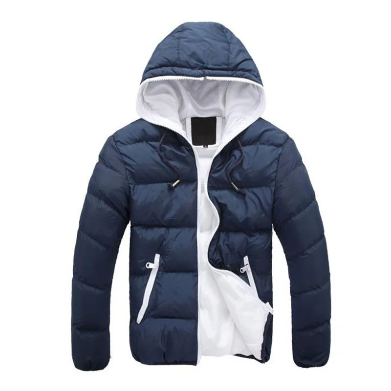 Men Outdoor Winter Warm Jacket Male Slim Fit Parkas Zipper Windbreaker Clothes Trekking Hiking Sports Hooded Coat Outwear