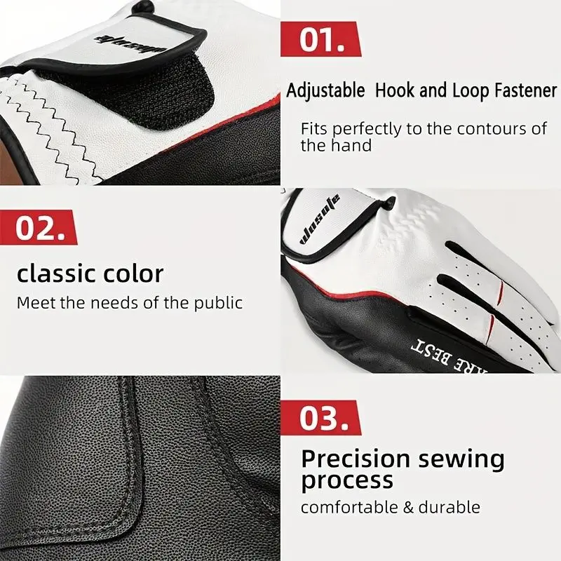New Golf Gloves Left Hand Single Men's Leather Soft Breathable Gloves Wear-Resistant Breathable Gloves