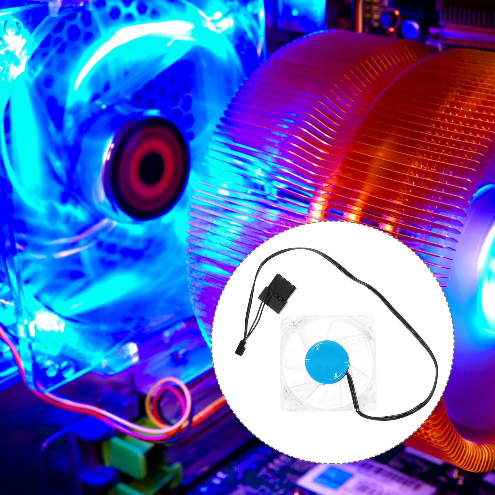 

4 Practical LED Fans 3 pin Connector for Computer Chassis Cooling High Wind Pressure Large Silent Operation St