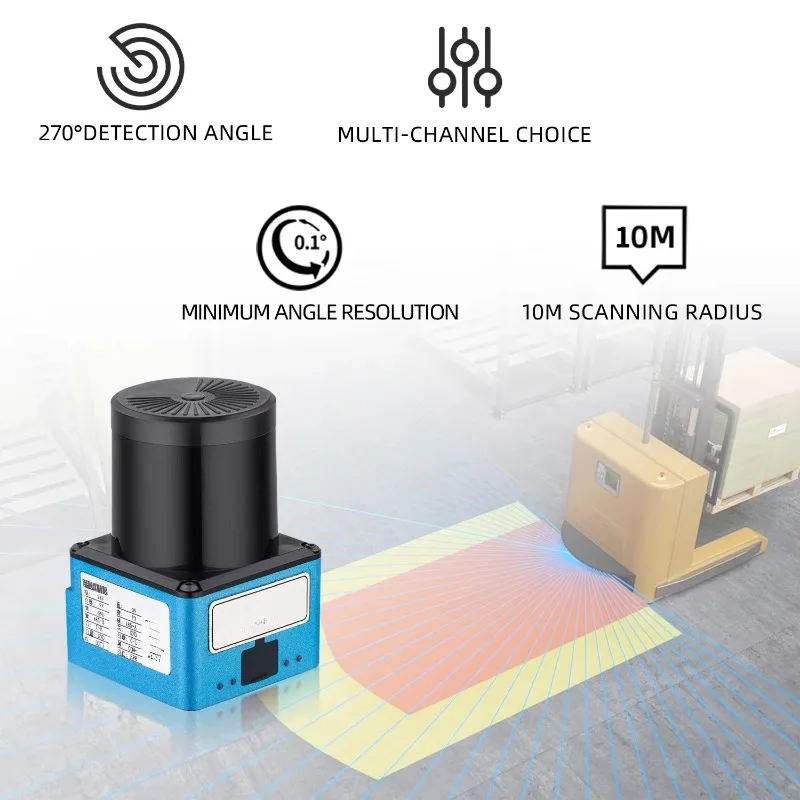 270 Degree Obstacle Avoidance Industrial Lidar Sensor with 10m AGV  Distance Sensor Motion & Position Sensors