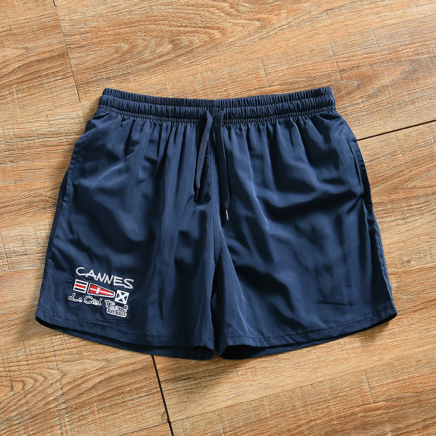 

Men's Summer Sporty Breathable Quick-Dry Embroidery Process Beach Pants Shorts Elastic Waist Casual Outdoor Wear Polyester Fiber