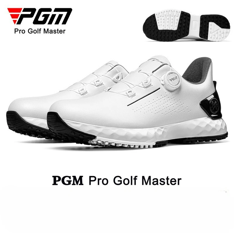 Sapatos esportivos de golfe masculinos pgm confortáveis amortecidos cadarços tênis à prova dwaterproof água anti-skid altura crescente sapatos de golfe xz408