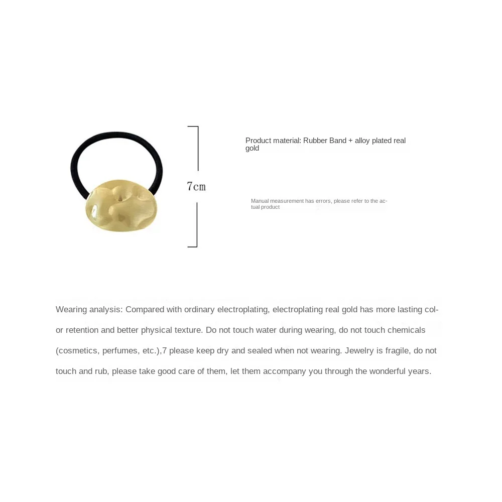 Geometric Hollow Gold Hair Rope Elegant Korean Metal Ponytail Holder High Elasticity Hair Ornament Rubber Band