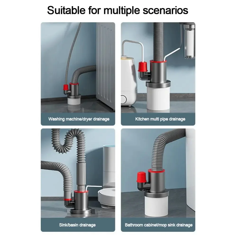 Leak Proof Stainless Steel Drain Pipe Tee with Gravity Closure and 360 Degree Rotation for Sink and Appliance Use