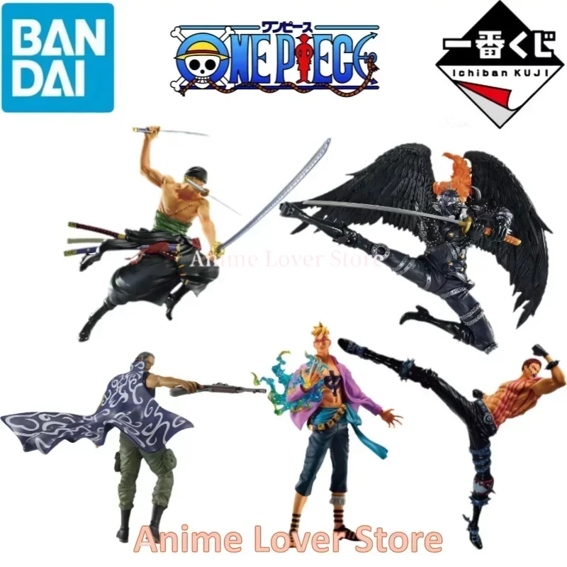 Bandai Original One Piece Ichiban Kuji King Roronoa Zoro Marco Benn Beckman Charlotte Katakur Anime Figures Toys for Kids Gift