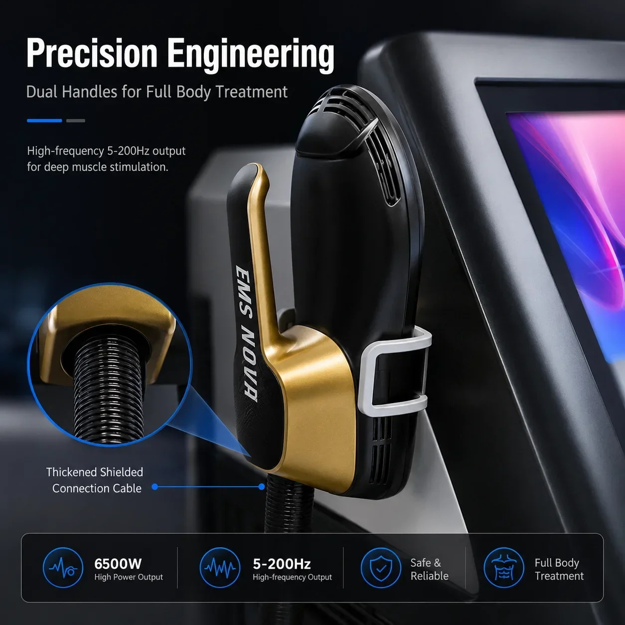 ‌Eletric Muscle Stimulator EMS 15T 6500W 200HZ Portable Body Shaper Professional Body Sculpting Fat Reduction‌ Home Beauty Tools