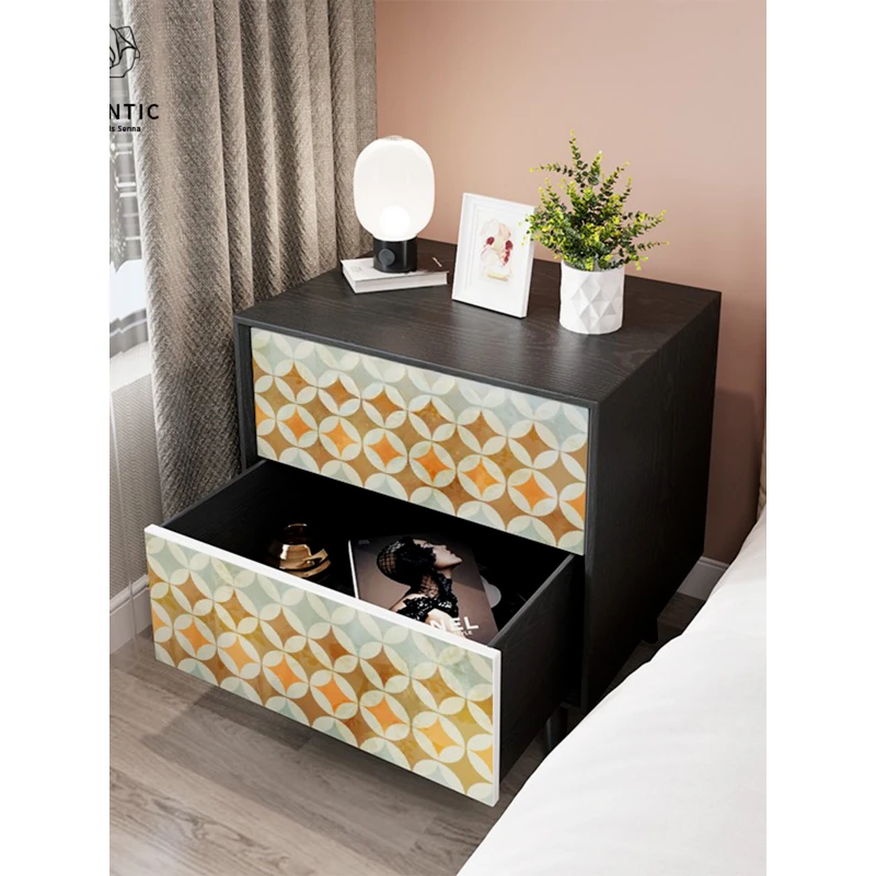 American Retro Solid Wood Locker Double Storage Small Bedside Table Simple and Light Luxury Storage Cabinet Side Table