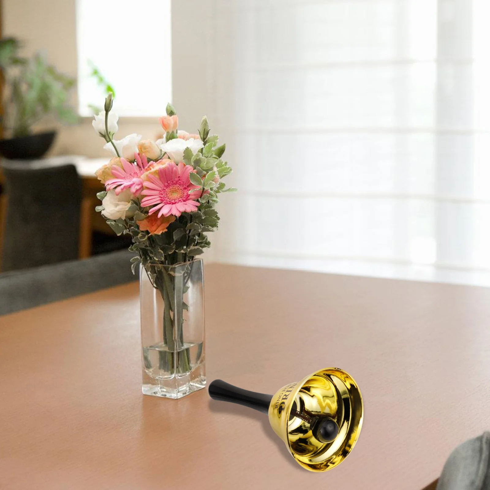 

2pcs Hand Bell Metal Retro Dinner Service Game Tea Bachelor Party Alarm Bells Handle for Bar Restaurant Wedding Gifts