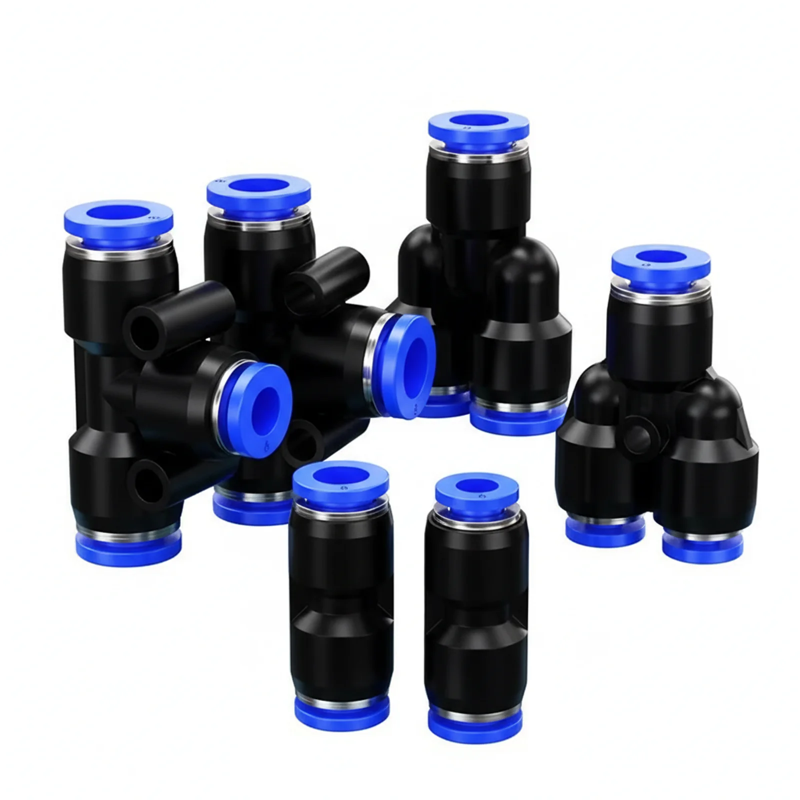 Pneumatic tracheal quick connector 4/6/8/10/12mm PU straight through PE PY three-way PZA PM quick connect quick plug