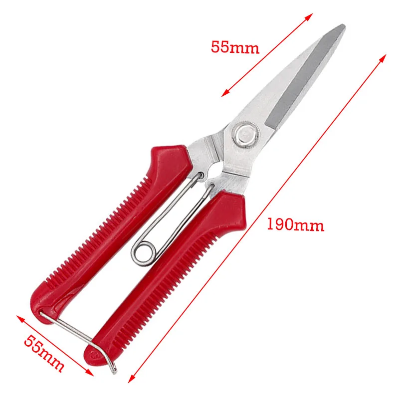 Red/Green 190mm Pruning Shear 190mm Stainless Steel Scissors with Non-slip Handle Garden Fruit Tree Branch Shears Gardening Tool