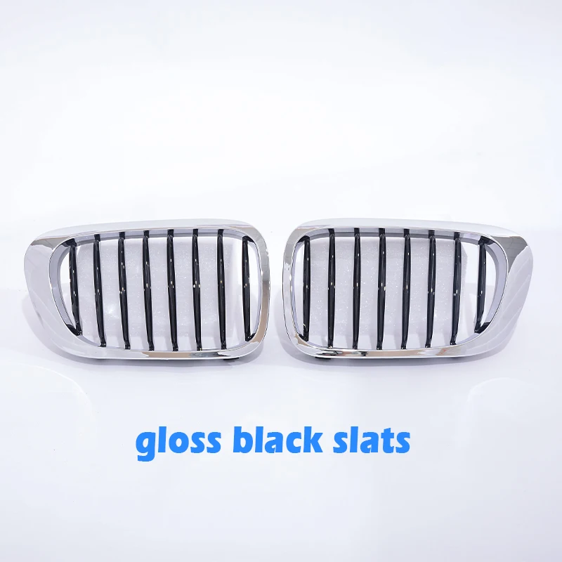 Single Slat Chrome Plate Grille Kidney Grill For 3 Series E46 2-Door 1998-2002 Pre-Facelift & 2000-2007 E46 M3 Coupe Cabriolet - view 4