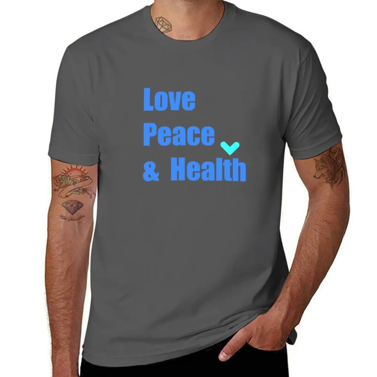 Love, Peach and Health T-Shirt Light Athletic Short Sleeve Tee Shirt