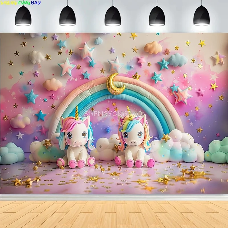 

Baby Shower Happy Birthday Party Photography Backdrops Newborn Kids Air Balloon Princess Tropical Jungle Photo Background BB-08