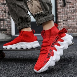 Soft sole Octopus coconut 2024 new fashion all-match flying fabric breathable sports daddy shoes big size socks shoes for men