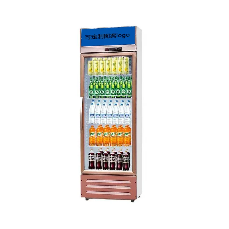 Custom Commercial Fridge Showcase Display Slim Single Glass Door Beer Fridge Drink Cooler Beverage Display Refrigerator