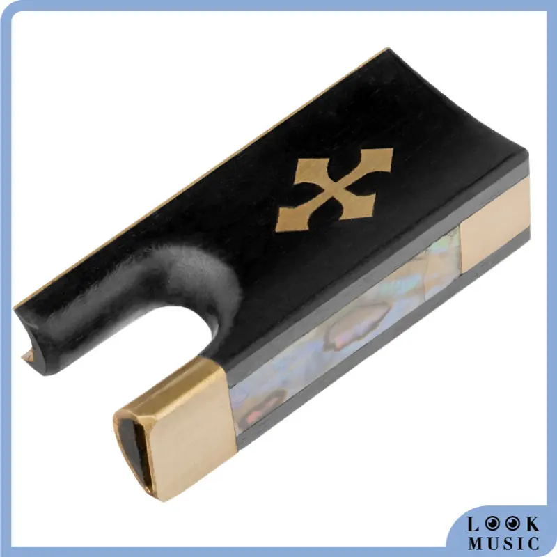 

LOOK 4/4 Violin Bow Ebony Frog Brass Coordinate Pattern Inlay Violin Parts Luthier Repair Accessories