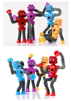 new Telescopic Robot Kids Fidget Toys Funny Cartoon Giraffe Baby Suction Cup Toy DIY Puzzle Stress Relief Toys for Children