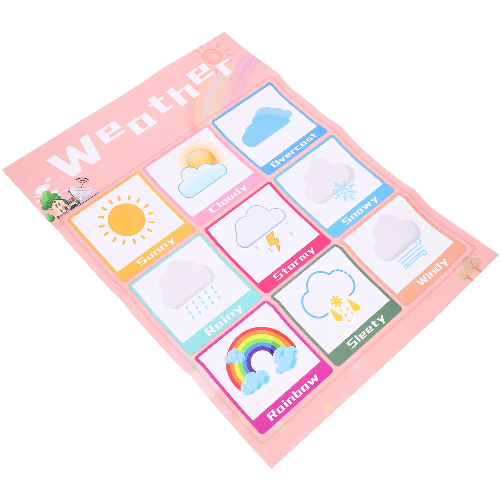 1 قطعة الرسم البياني التعليمي الإنجليزية معلقة ملصق الطقس التعلم الرسم البياني لمرحلة ما قبل المدرسة الفصول الدراسية الحضانة الديكور #4